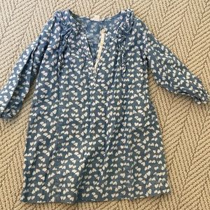 Crewcuts blue dress with white hearts
